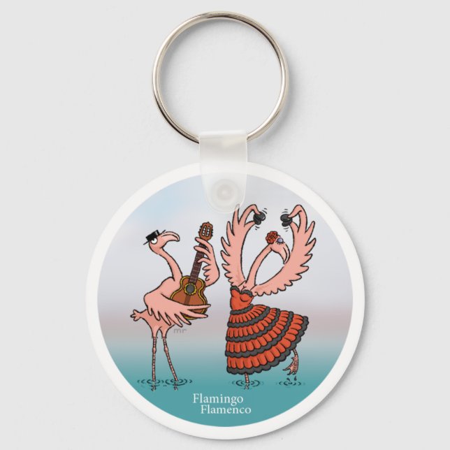 Flamingo Flamenco Keychain Nyckelring (Framsida)