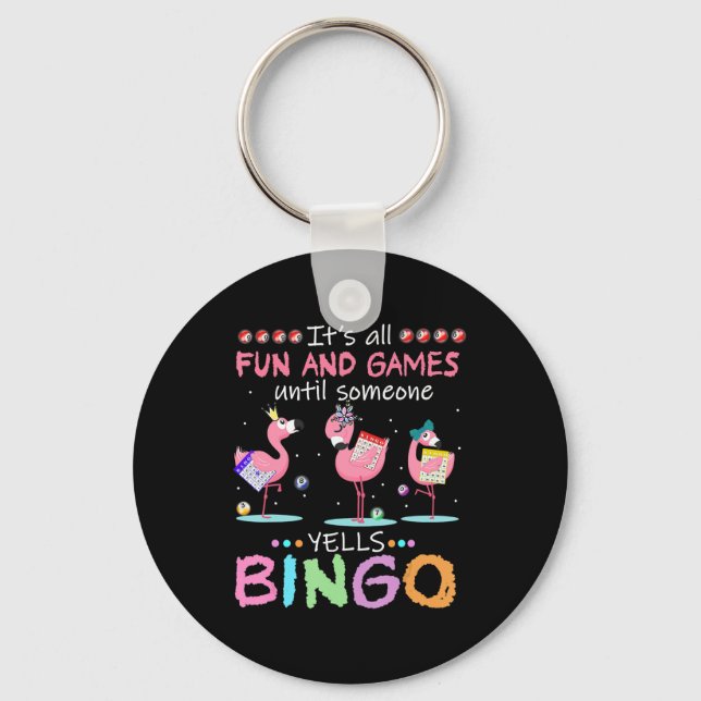 Flamingo | Flaming Bingo Funny Nyckelring (Framsida)
