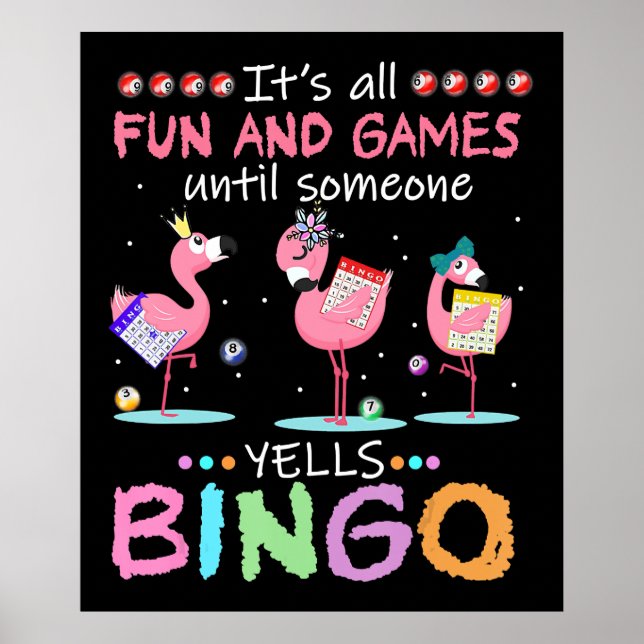 Flamingo | Flaming Bingo Funny Poster (Framsidan)