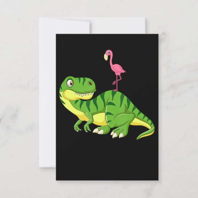 Flamingo | Flamingo Dinosaur Älskare OSA Kort (Framsida)