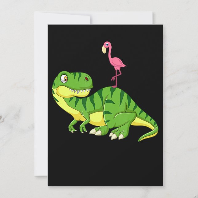 Flamingo | Flamingo Dinosaur Älskare Spara Datumet (Framsida)
