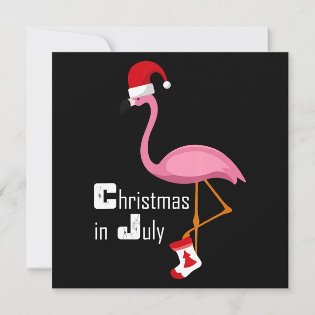 Flamingo | Flamingo jul på sommaren rolig fest Inbjudningar (Framsida)