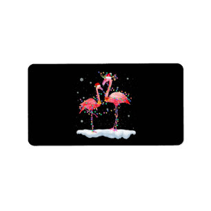Flamingo Flamingo Julgran Santa Hat Julafton Adressetikett