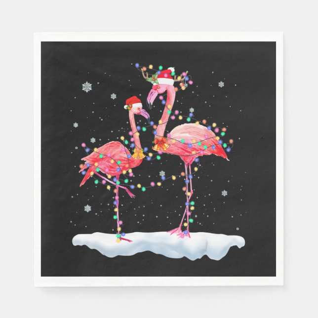 Flamingo | Flamingo Julgran Santa Hat Julafton Pappersservett (Framsidan)