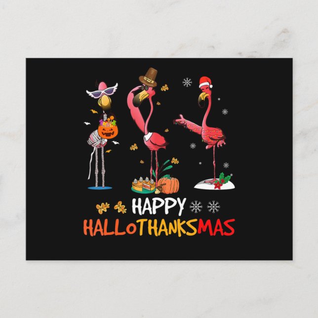 Flamingo | Flamingo Lycklig HalloThanksmas Helg Vykort (Framsida)