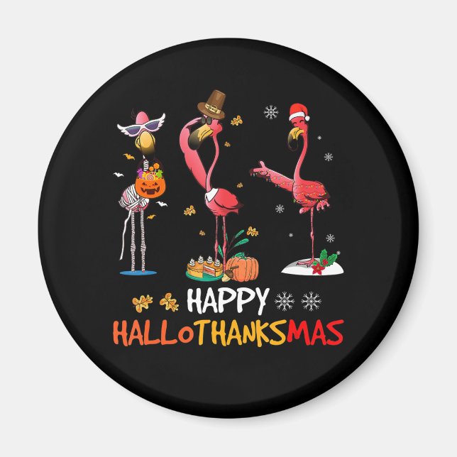 Flamingo | Flamingo Lycklig HalloThanksmas Magnet (Framsidan)