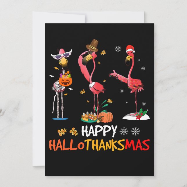 Flamingo | Flamingo Lycklig HalloThanksmas Spara Datumet (Framsida)