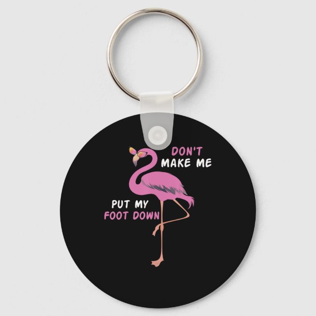 Flamingo | Flamingo med glasögon gör inte att jag  Nyckelring (Framsida)