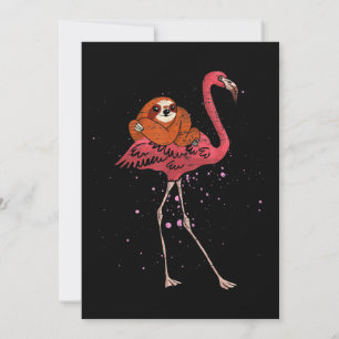 Flamingo Flamingo Riding Sloth Animal Lover Gifts Inbjudningar