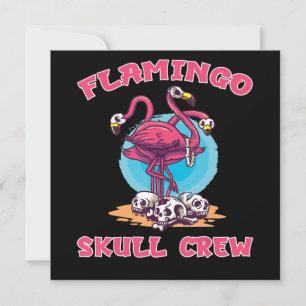 Flamingo Flamingo Skull Crew Halloween Costume Inbjudningar