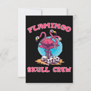 Flamingo Flamingo Skull Crew Halloween Costume Tack Kort