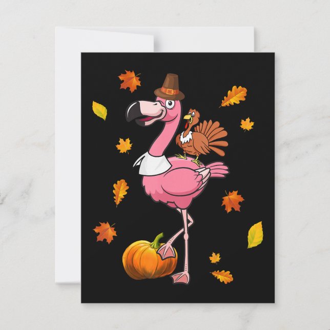 Flamingo | Flamingo tack till Thanksgiving Hallowe Inbjudningar (Framsida)