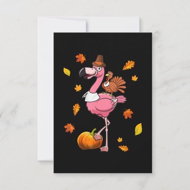 Flamingo | Flamingo tack till Thanksgiving Hallowe Inbjudningar (Framsida)