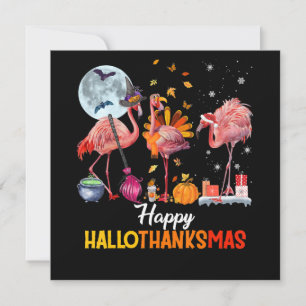 Flamingo Flamingo tack till Thanksgiving Halloween Inbjudningar