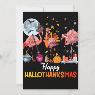 Flamingo Flamingo Thanksgiving Halloween jul Julkort