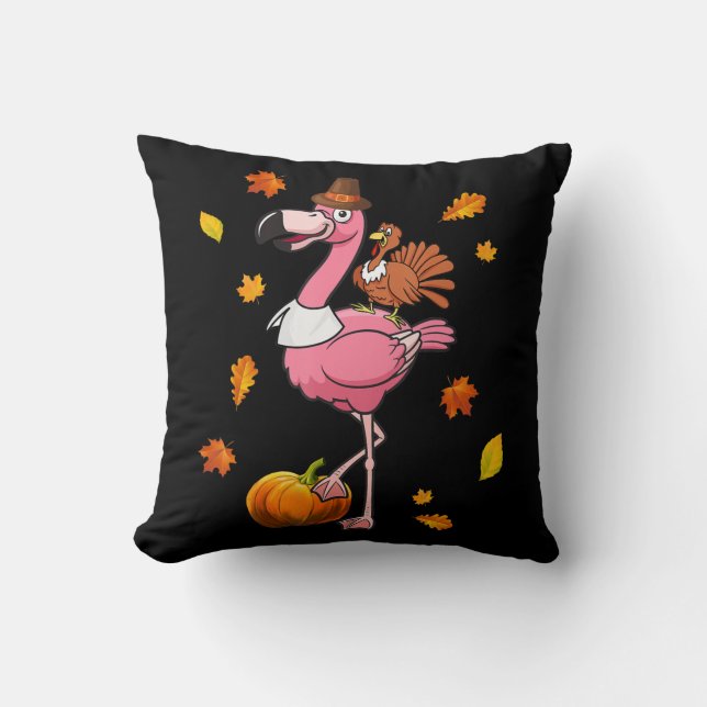 Flamingo| Flamingo Thanksgiving Halloween Kudde (Framsida)