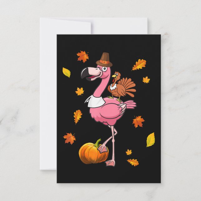 Flamingo | Flamingo Thanksgiving Halloween Tack Kort (Framsida)