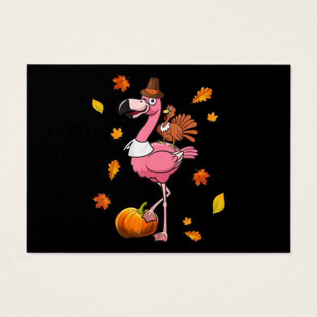 Flamingo | Flamingo Thanksgiving Halloween Visitkort (Framsidan)