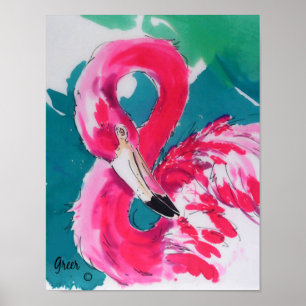 Flamingo Flamingo Tropical Art Print Poster