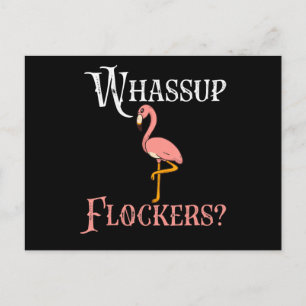 Flamingo Flamingo Whassup Flockers Inbjudan Vykort