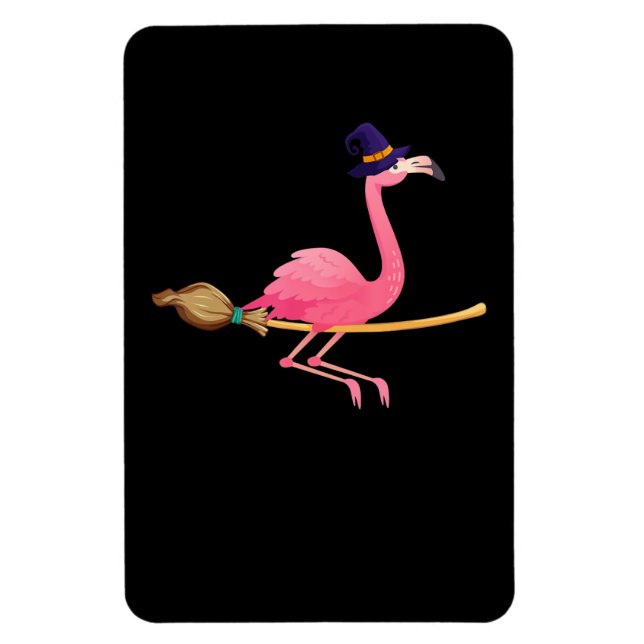 Flamingo | Flamingo Witch Halloween Magnet (Vertikal)