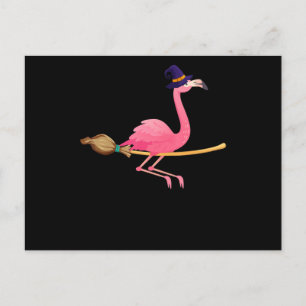 Flamingo Flamingo Witch Halloween Meddelande Vykort
