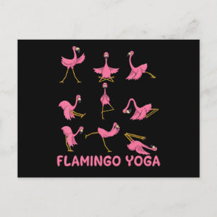 Flamingo Flamingo Yoga Pose Meditation Meddelande Vykort