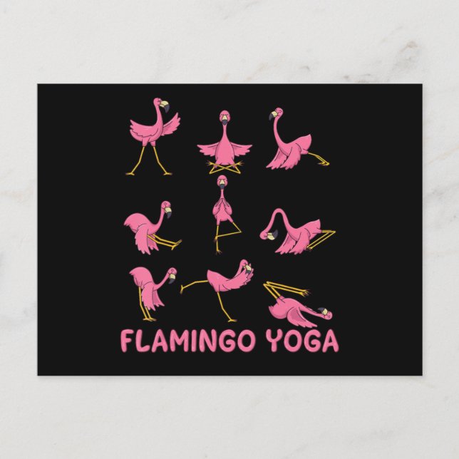 Flamingo | Flamingo Yoga Pose Meditation Meddelande Vykort (Framsida)