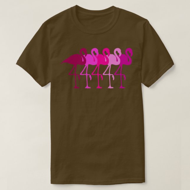 Flamingo Flamingos Walk Rosa Colorful Retro Gift T Shirt (Design framsida)