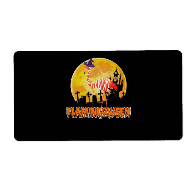 Flamingo | Flamingoween Funny Witch Halloween Fraktsedel (Framsidan)