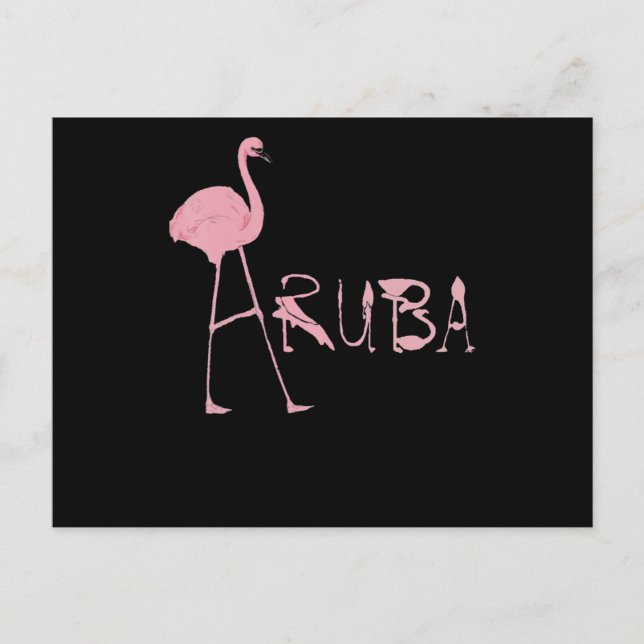 Flamingo | Flamning Aruba Älskare Inbjudan Vykort (Framsida)