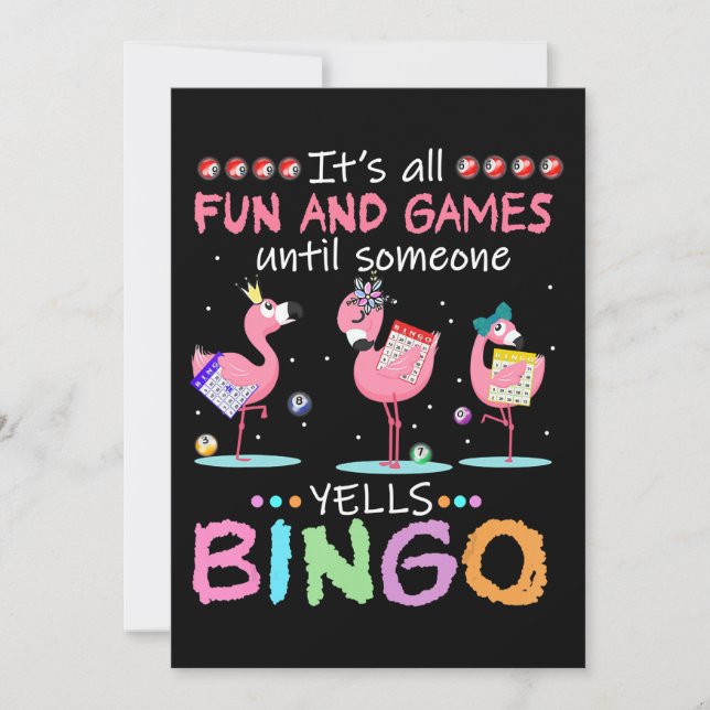 Flamingo| Flamning Bingo Funny Tack Kort (Framsida)