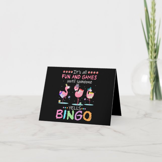 Flamingo| Flamning Bingo Funny Tack Kort (Framsida)