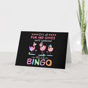 Flamingo Flamning Bingo Funny Tack Kort