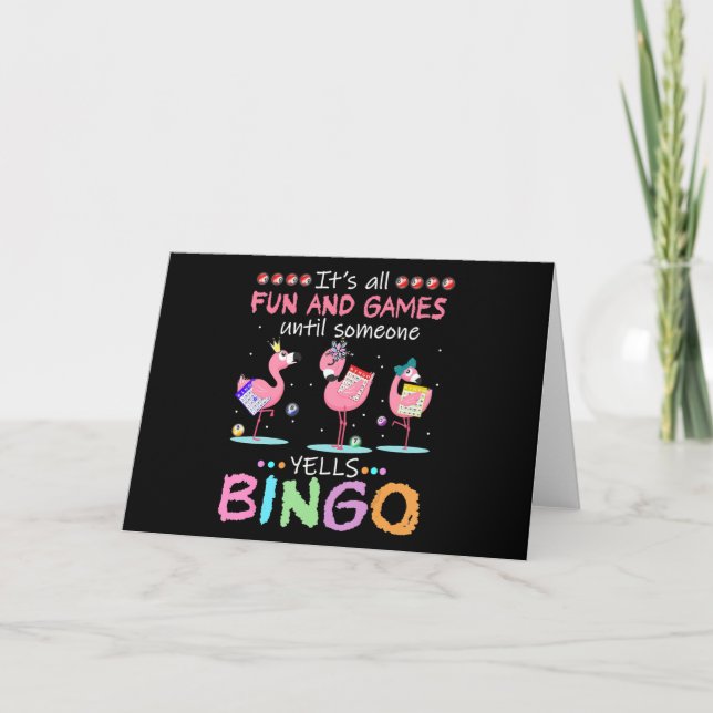 Flamingo| Flamning Bingo Funny Tack Kort (Framsida)