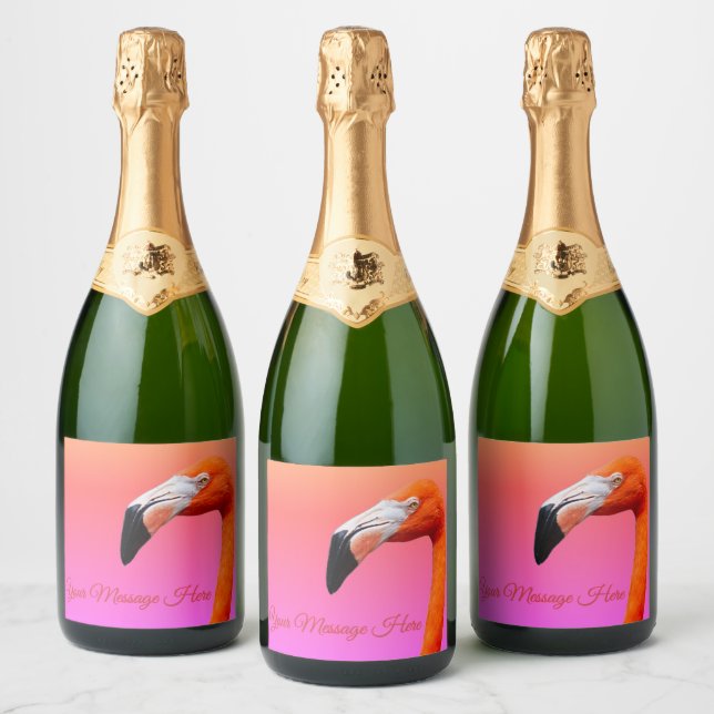 Flamingo flasketiketter (Flaskor)