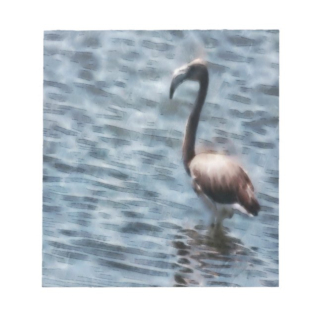 Flamingo Fledgling Watercolor Anteckningsblock (Framsida)