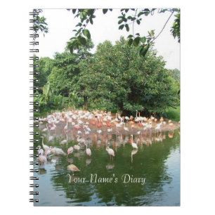 flamingo flock diary anteckningsbok