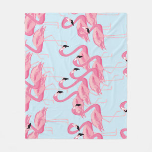 Flamingo Flock: Tropical Vintage Print Fleecefilt