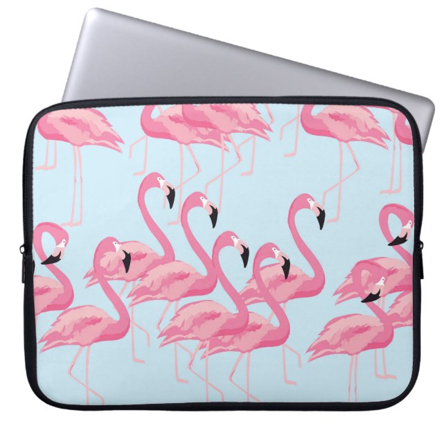 Flamingo Flock: Tropical Vintage Print Laptop Fodral (Framsidan)