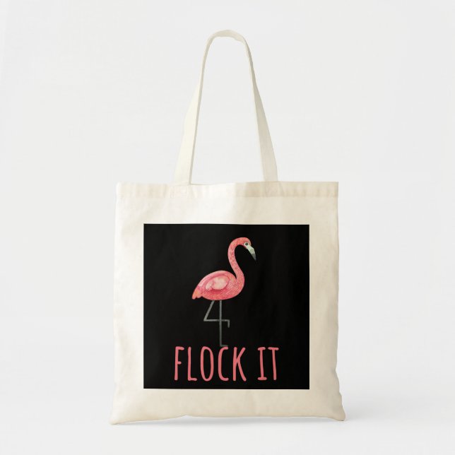 Flamingo - Flock Tt Rosa Animal Lover Tygkasse (Framsidan)