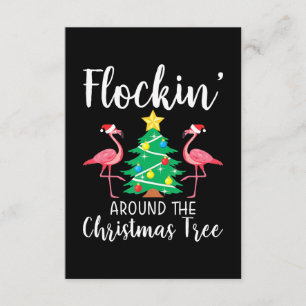 Flamingo Flockin runt Julgran Flamingo Tilläggskort