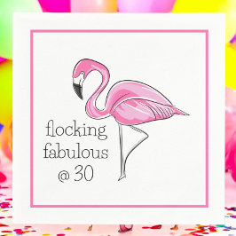 Flamingo Flocking Fabulous vid trettio Gräns Party Pappersservett