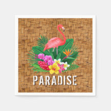 Flamingo Flowers på Wicker Mönster