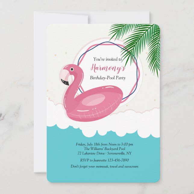 Flamingo Flytande Inbjudan (Framsida)