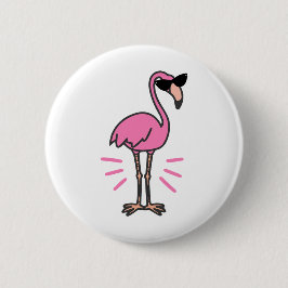 Flamingo-födelsedag, flamingo, flamingo-solglasögo knapp