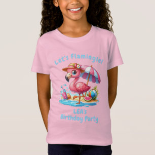 Flamingo Födelsedags T-Shirt För Tjej Låt Oss Fl
