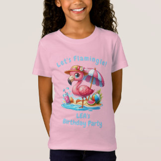 Flamingo Födelsedags T-Shirt För Tjej | Låt Oss Fl