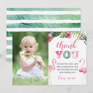 Flamingo Födelsedagsfest Bild Tack Kort