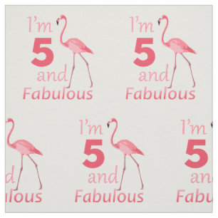 Flamingo för 5th födelsedag för ungar gullig rosa tyg